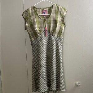 UNIF Green Plaid Dress NWT